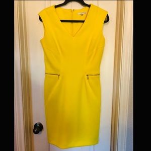 Bright yellow fitted dress